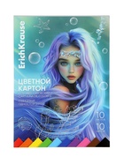 Картон цветной А4 ErichKrause Aquamarine, 10 листов, 10 цветов, на клею 11028773 - фото 10212300