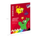 Картон цветной А4 ErichKrause Jolly Friends, 12 листов, 12 цветов, с металлизацией, пластиковая папка - Фото 4