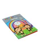 Картон цветной А4 «Подарок мартышке», 12 листов, 12 цветов, 230 г/м² , 1-сторонняя, мелованная, мягкая 11018371