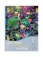 Картон цветной А4 «Блестящие тропики», 5 листов, 5 цветов, 230 г/м² , с тиснением, металлизированный, в папке - Фото 2