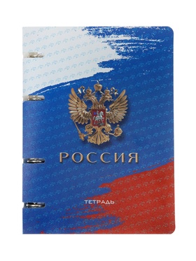 Тетрадь на кольцах A5 «Россия», 80 листов в клетку, вырубка под кольца, сменный блок