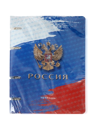 Тетрадь на кольцах A5 «Россия», 80 листов в клетку, вырубка под кольца, сменный блок