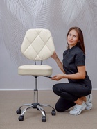 Стул мастера «Грэй», газлифт, металл каркас хром, бежевый - Фото 6