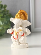 Статуэтка "Ганеш" 10х7 см, цвет белый с позолотой - Фото 4