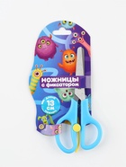 Ножницы канцелярские, 13 см, безопасные, пластиковые ручки с фиксатором, детские, Буки Бяки - Фото 2