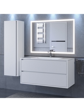 Тумба подвесная Uperwood, под раковину Uperwood Next Premium 100 см, 2 ящика, цвет белый