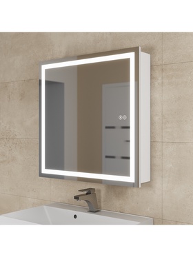 Зеркало - шкаф для ванной команты Uperwood Tanos с подсветкой, 70 см, цвет белый