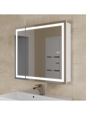 Зеркало - шкаф для ванной команты Uperwood Tanos с подсветкой, 80 см, цвет белый