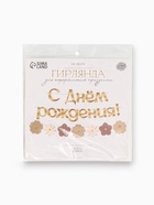 Гирлянда на ленте «С Днем Рождения», цветы с тиснением 10962773