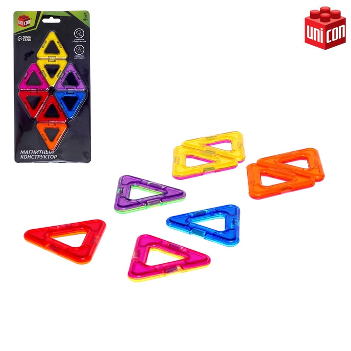 УЦЕНКА UNICON Конструктор магнитный MAGICAL MAGNET, 8 деталей №SL-00865F - Фото 1