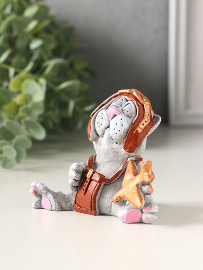 Фигурка полистоун «Кот летчик», 6.3×8.7×7.5 см