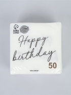 Салфетки бумажные однослойные "Happy birthday", 24х24 см, набор 50 шт. - фото 809671297