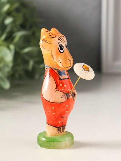 Фигурка «Козел с цветком», 10×3.5 см, селенит