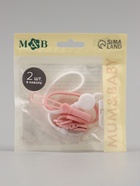 Держатель для пустышки, силикон, 2 шт., цвет белый/розовый M&B 10892617