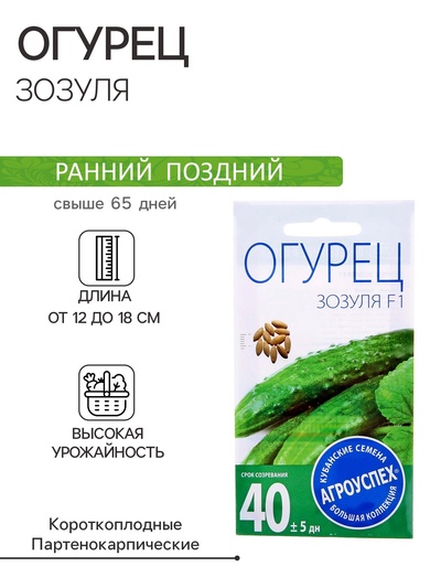 Семена Огурец Зозуля F1, партенокарпический, раннеспелый, 12 шт