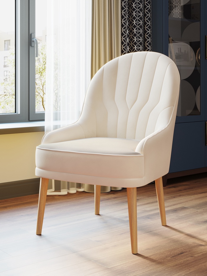 Кресло «Фарго», 620×770×1020 мм, велюр, цвет ультра ивори - Фото 1