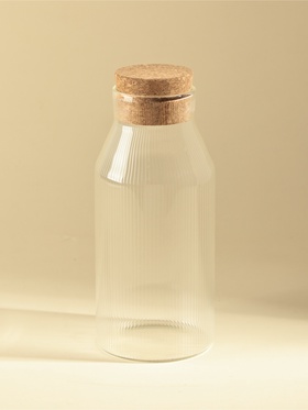 Графин SL Home Cork, 900 мл, 9×9×22 см, с пробковой крышкой, стекло, прозрачный