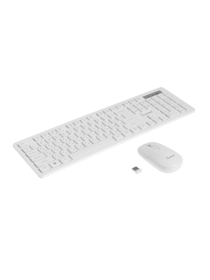 Комплект клавиатура и мышь Smartbuy 105AG, беспроводной, USB, от батареек AA/ААА, белый - Фото 1