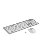 Комплект клавиатура и мышь Smartbuy 233616AG, беспроводной, USB, от батареек 1хAA/2хААА, бело-серебристый - фото 809682310
