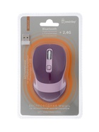 Мышь беспроводная Smartbuy X57 Dual, BT+USB с зарядкой, 4 кнопки, 2000 dpi, 300 мАч, фиолетовая - фото 809682341