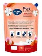 Жидкое мыло AURA Pure Cotto 2 в 1 «Миндаль и хлопковое молочко», для рук и тела, дой-пак, гипоаллергенное, 1.2 л - Фото 2