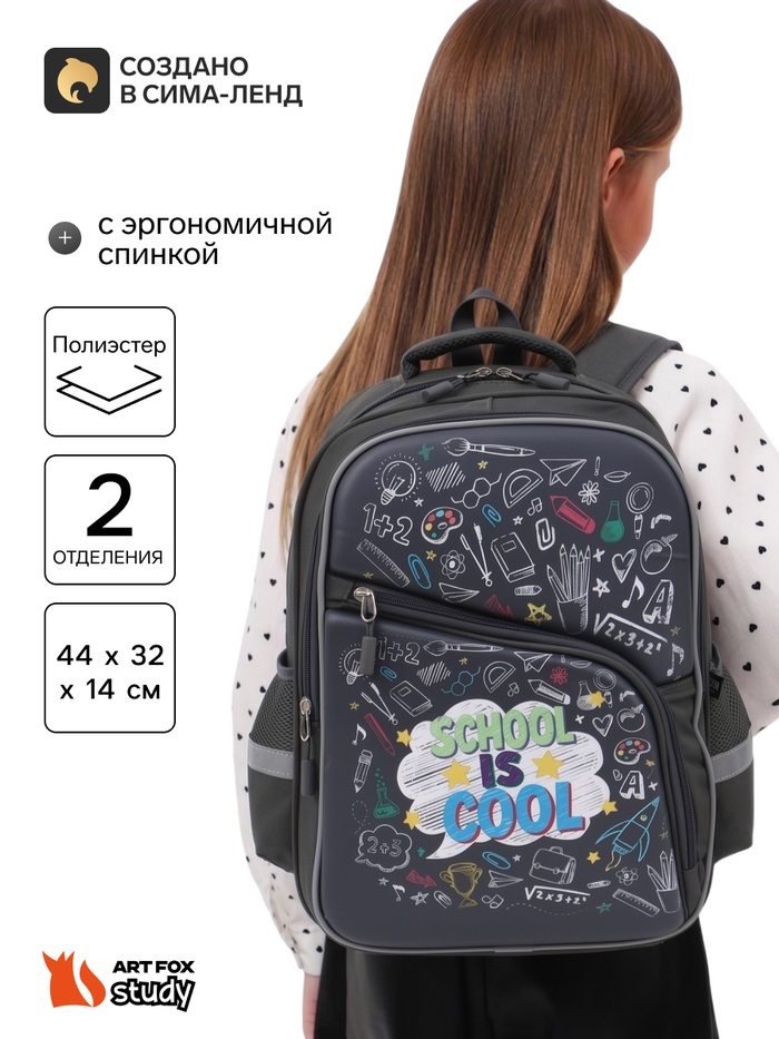 Рюкзак школьный, с эргономичной спинкой «Школа» - Фото 1