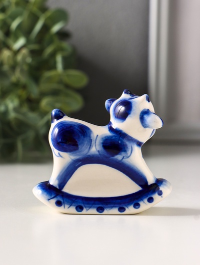 Фигурка фарфор «Козлик - качалка», 6.5 см, гжель