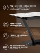 Стол на тумбе кухонный раздвижной «Бугун», 1200(1600)×800×770 мм, цвет белый мрамор глянец / черный - Фото 5