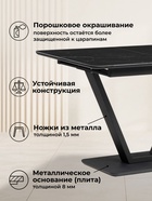 Стол кухонный керамический раздвижной «Бугун», 1200(1600)х800х770 мм, цвет черный мрамор / черный - Фото 5