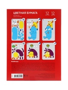 Бумага цветная А4 ErichKrause Jolly Friends, 12 листов, 12 цветов, односторонняя, металлизированная, мелованная, в папке 11028767