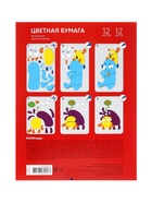 Бумага цветная А4 ErichKrause Jolly Friends, 12 листов, 12 цветов, односторонняя, флюоресцентная, мелованная, в папке - Фото 10