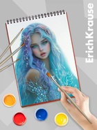 Набор кистей для акварели и гуаши ErichKrause Aquamarine, 4 штуки, синтетика, в блистере - Фото 5