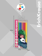 Карандаши 12 цветов ErichKrause Panda Hugs пластиковые, трехгранные, 3 мм, в ПЭТ-боксе с европодвесом 11041425 - фото 10938734