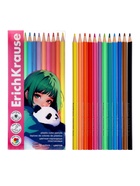 Карандаши 12 цветов ErichKrause Panda Hugs пластиковые, трехгранные, 3 мм, в ПЭТ-боксе с европодвесом 11041425 - фото 10938737