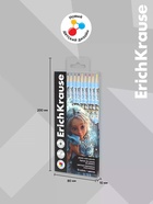 Карандаши 12 цветов ErichKrause Magic Pet, пластиковые, трехгранные, 3 мм, в ПЭТ-боксе с европодвесом - Фото 3