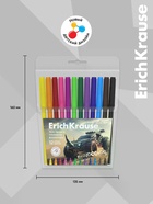Фломастеры ErichKrause Road Beast, 12 цветов, в футляре с европодвесом - Фото 5