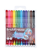 Фломастеры ErichKrause Safari Ultra Washable 12 цветов, в футляре с европодвесом 11041433