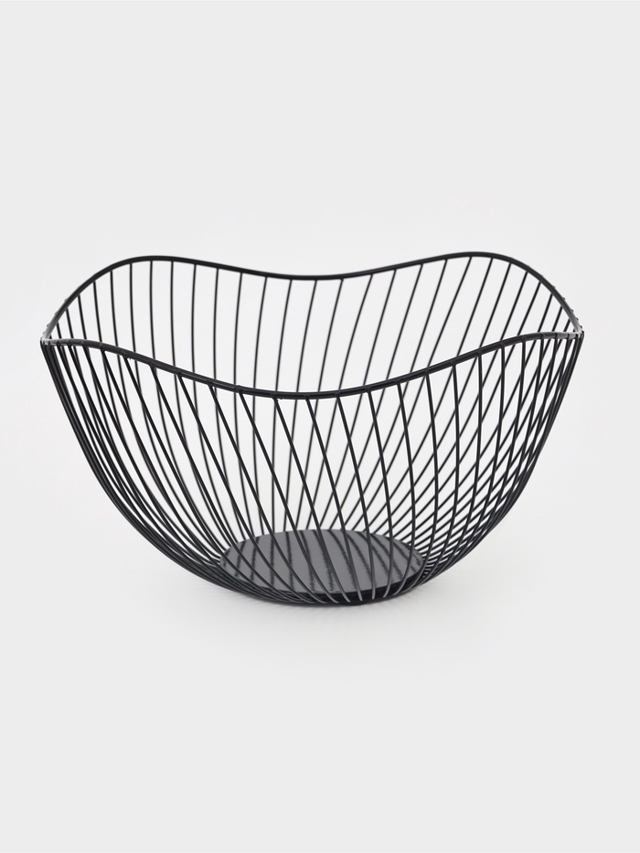 Ваза для фруктов «Изгиб», 27.5×27.5×13 см, чёрная - Фото 1