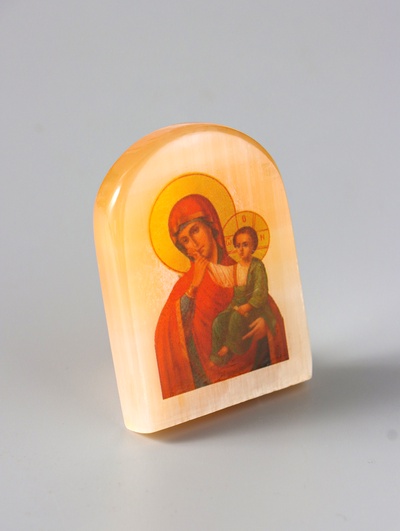 Икона настольная «Отрада и утешение Божией Матери», 6×4.5 см, селенит