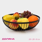 УЦЕНКА Ваза для фруктов "Лофт" 28х28х8 см, цвет черный - Фото 1