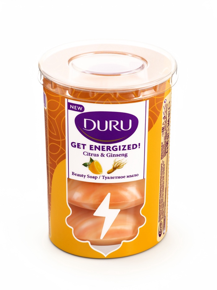 Набор туалетного мыла DURU GET ENERGIZED Лимон и женьшень 4×90 г
