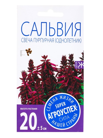 Семена цветов Сальвия Свеча пурпурная F1, О, 10 шт