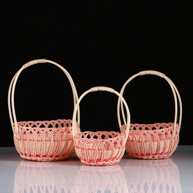 УЦЕНКА Набор корзин, 3 шт, 23×12/38 см, 21×11/37 см, 19×10/36 см, ротанг 11048671