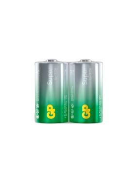 Батарейка алкалиновая GP Super, D, LR20-2BL, 1.5 В, спайка, 2 шт.
