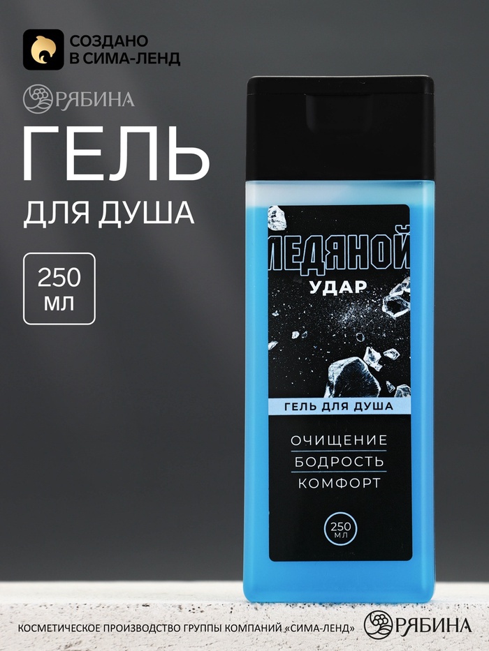 Гель для душа «Ледяной удар», 250 мл, Чистое счастье - Фото 1