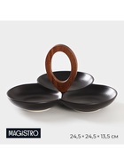 УЦЕНКА Менажница фарфоровая, 3 ячейки, "Галактика" 24,5х24,5х13,5см - Фото 1
