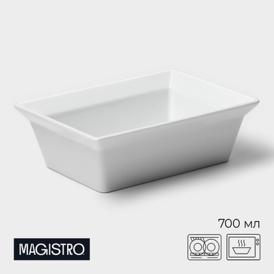 УЦЕНКА Форма для выпечки из жаропрочной керамики Magistro White gloss, 700 мл, 17.5×13.5×5.5 см