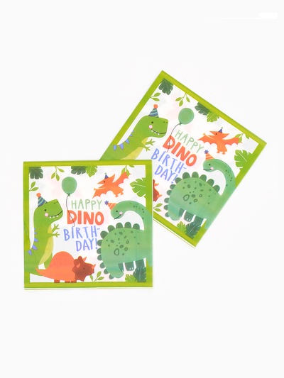 Салфетки бумажные «Dino birthday», 33х33 см, 20 шт