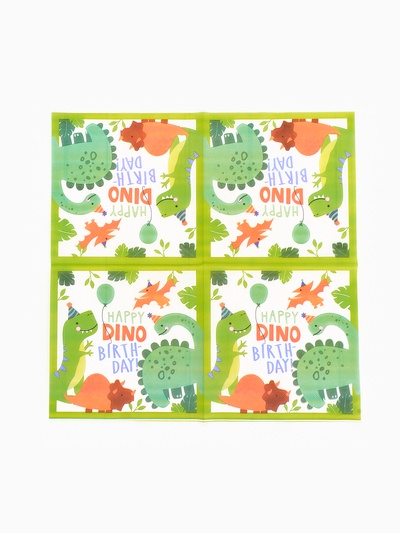 Салфетки бумажные «Dino birthday», 33х33 см, 20 шт