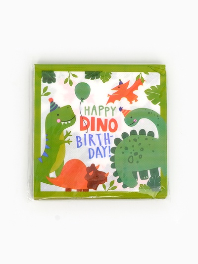 Салфетки бумажные «Dino birthday», 33х33 см, 20 шт